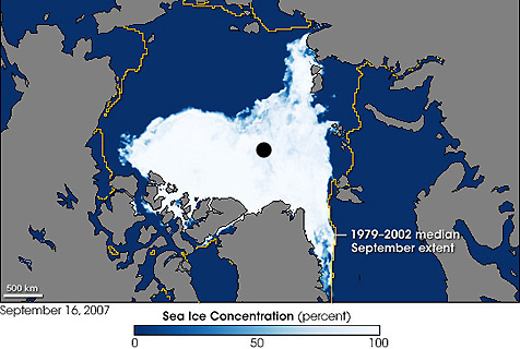 Global warming induced ice melt